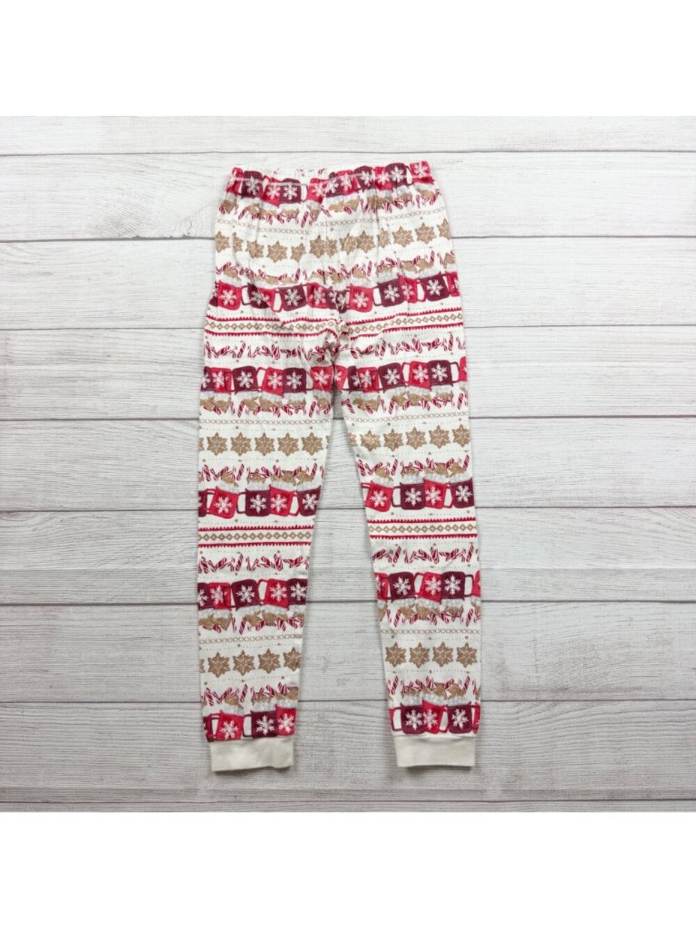 Burt's Bees Kids Holiday Pajama Set Red White Snowflake Candy Cane Pattern 10 - Picture 5 of 5